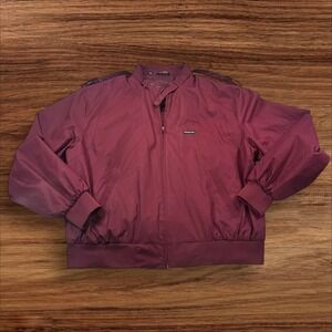 VTG‎ 80s Members Only Jacket XL Burgundy Bomber Full Zip Classic Retro Menswear